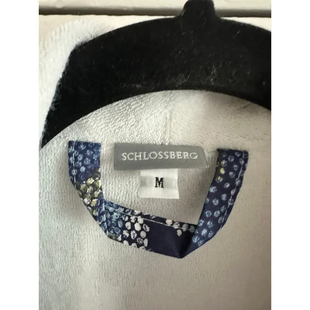 SCHLOSSBERG Floral Reversible Robe Dressing Gown Luxury Linens - Sz Medium